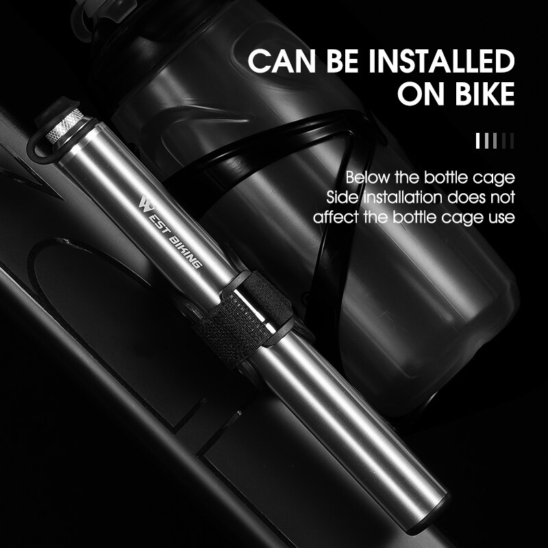 WEST BIKING Portable Mini Bike Pump High Pressure With Hose Mountain Road Bicycle Schrader Presta Valve Alloy Cycling Inflator