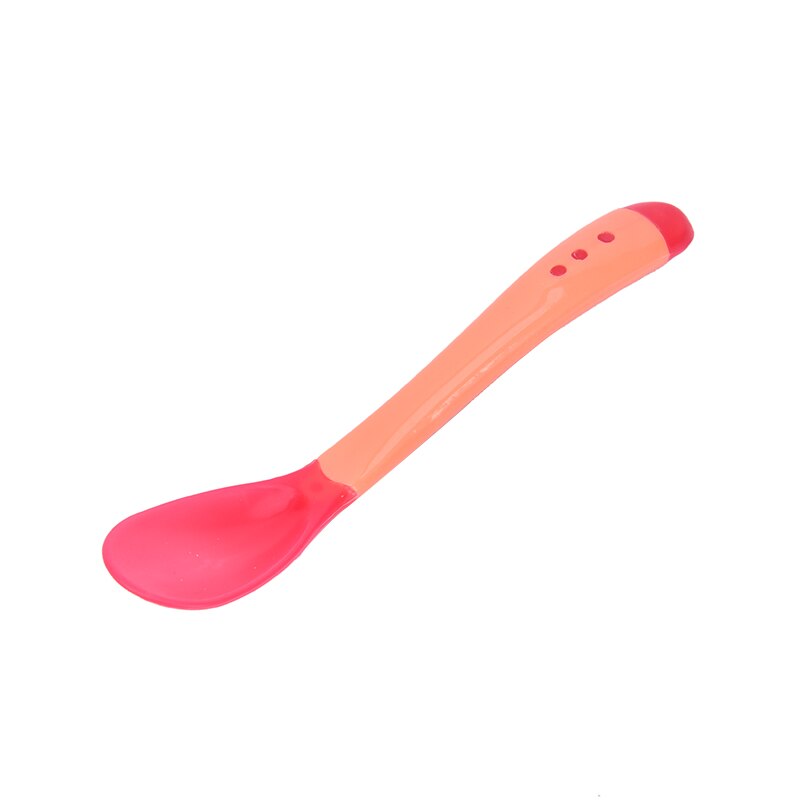 1pcs Baby Soup Spoon Safety Heat Sensitive Color Change Thermochromic Spoon: Pink