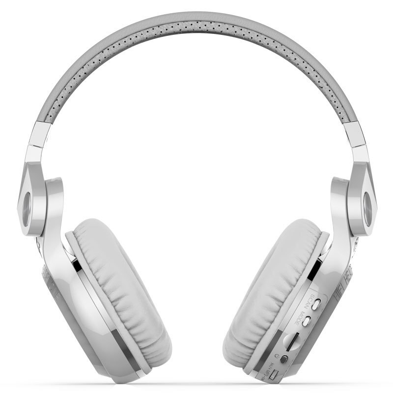Bluedio T2 plus Bluetooth 5.0 headphones with FM radio sd card slot aux cable for all phones: White Bubble bag