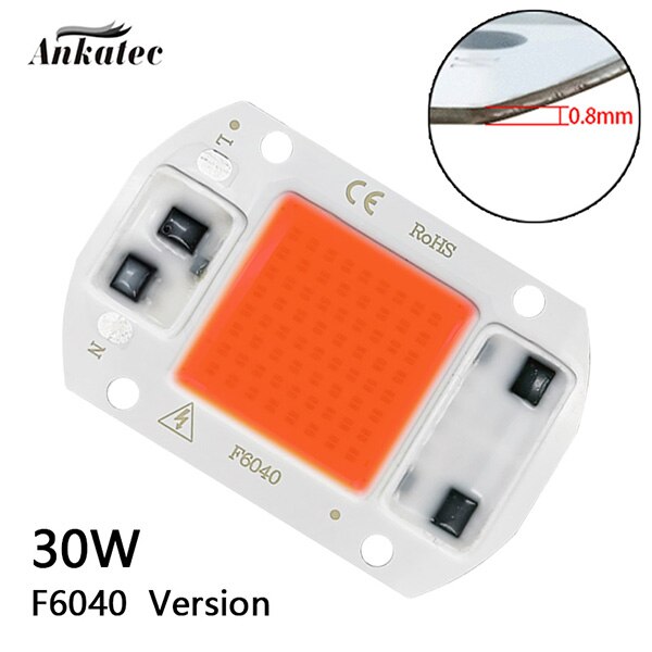 ledet plantevekstlampe kolbe chip fullt spekter  ac 220v 110v 20w 30w 50w drivhus innendørs plantefrøplanter og blomstervekst: F6040 30w / Ac220v-240v