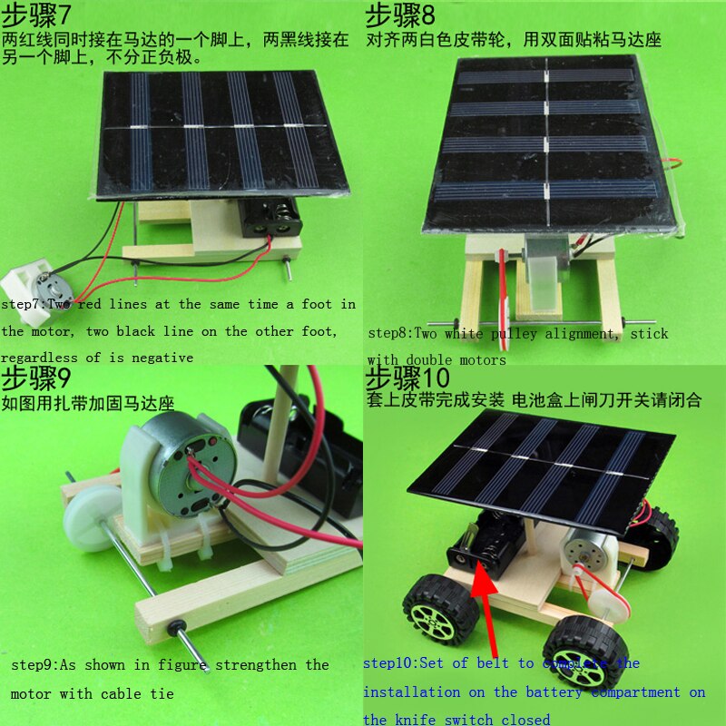 DIY handleiding montage materialen Solar power drive voertuig technologie om wetenschappelijke uitvinding van natuurkunde experiment