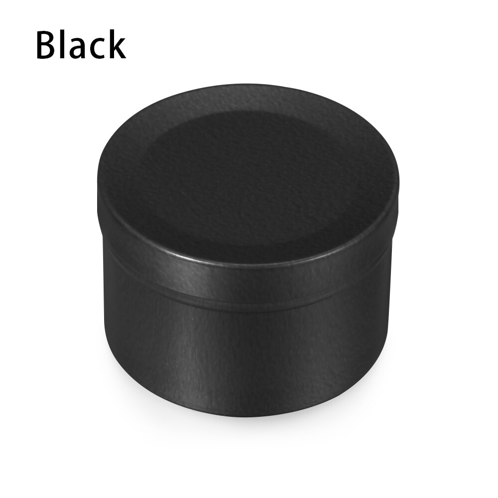 1PC Mini Biscuits Can Cookies Jar Tin Tea Candy Storage Box Round Metal Makeup Case Wedding Party Favor Organizer Container 50ml: Black