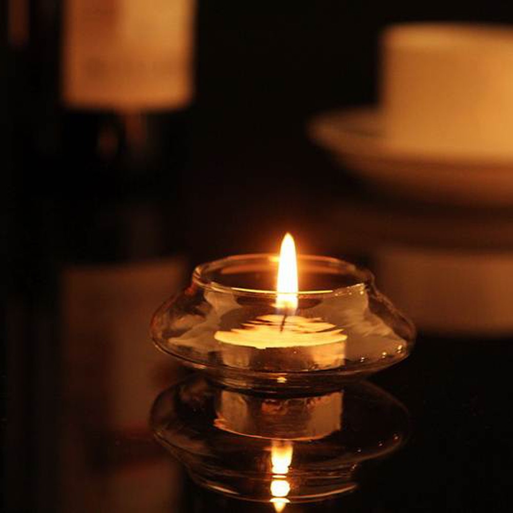 Glass Candle Holder Crystal Candlestick Glass Hanging Floating Water Candle Holders Home Wedding Party Dinner Decor