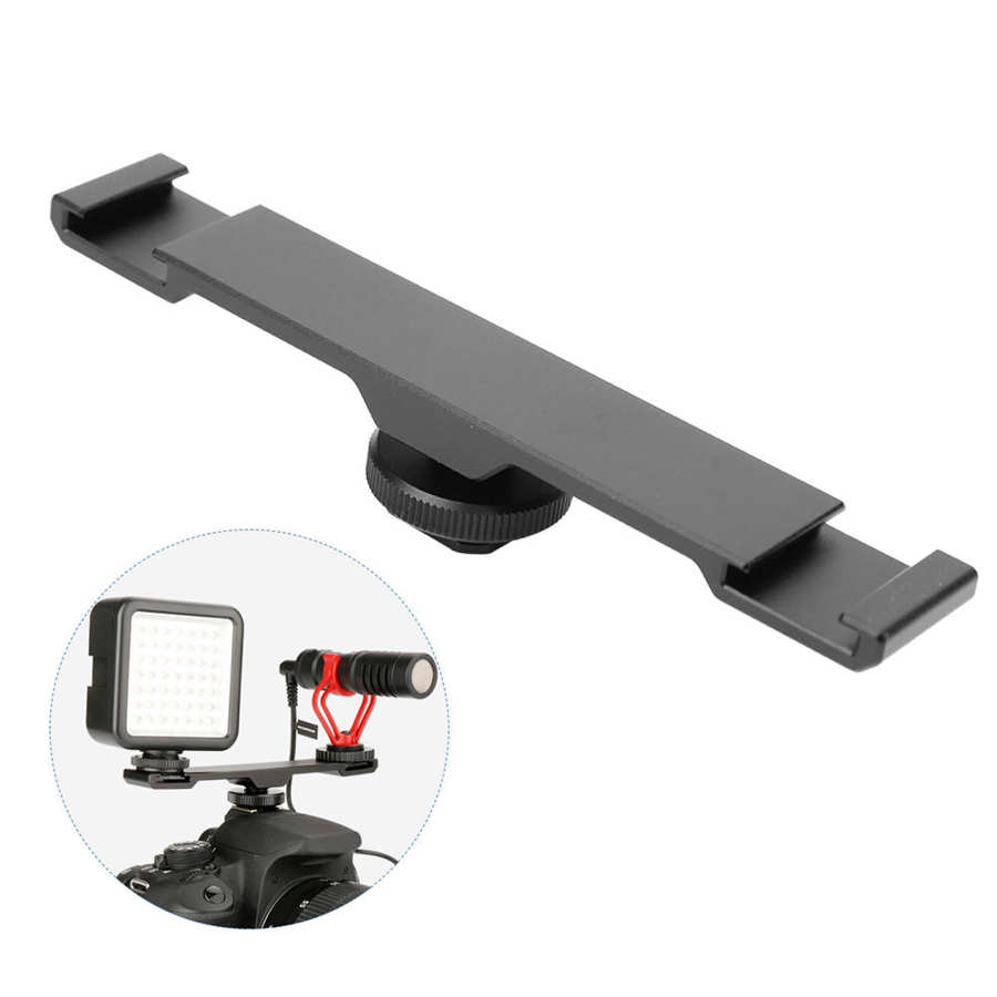 Ulanzi, PT-2, micrófono de aluminio, luz de relleno, soporte de varilla, doble extremo, soporte de Zapata, accesorios estabilizadores de mano