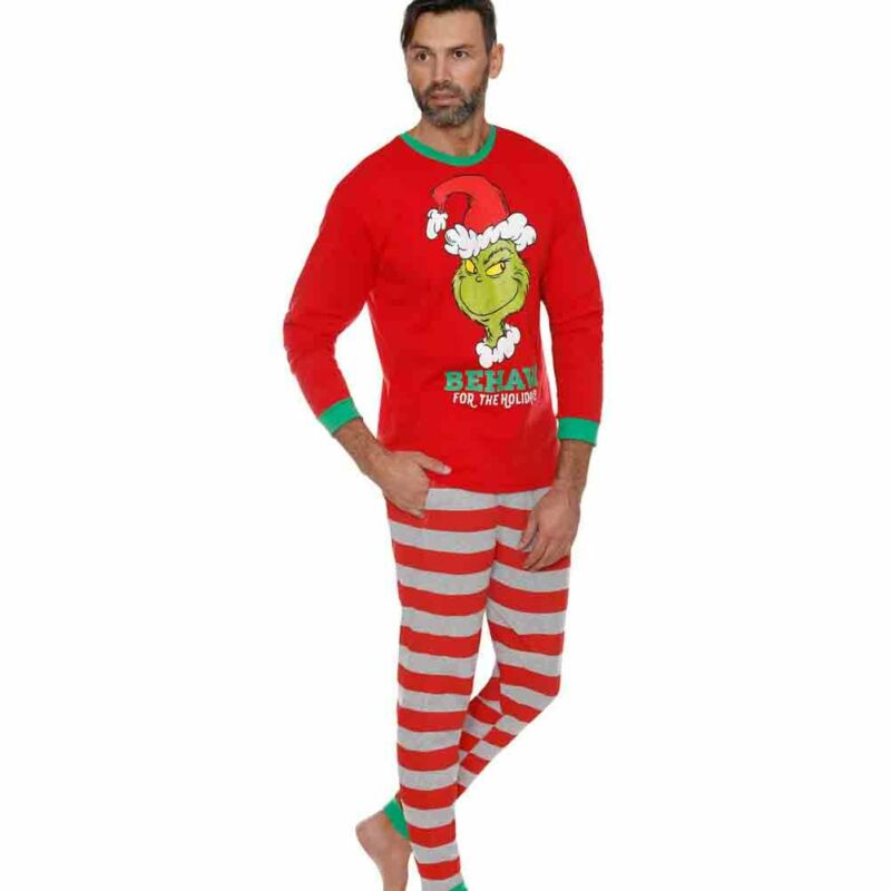 Familie matchende pyjamas sæt juletrykt voksne mænd kvinder børn drenge piger pyjamas nattøj efterår vinter