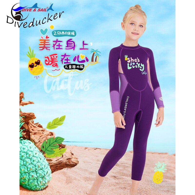 2.5mm neopreen wetsuits kinderzwemkleding duikpakken lange mouwen meisjes surfen kinderen rashguards snorkel eendelig snorkelen