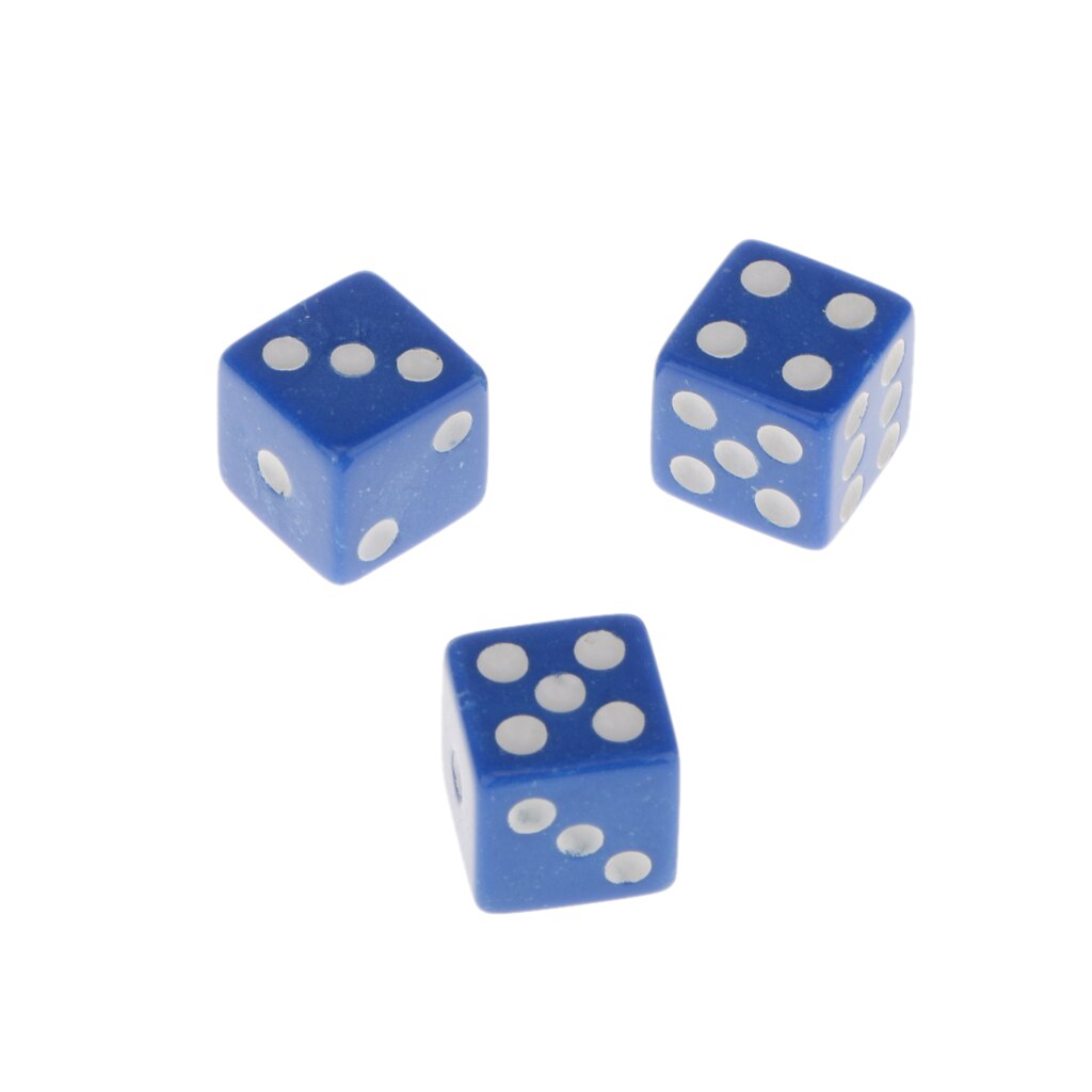 12 Mm 50 Pcs Acryl Zes Zijdig Spot Dice Party Games Dobbelstenen Blauw Kleur