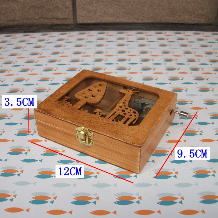 Forest animal hand-cranked music box home boutique birthday crafts ornaments