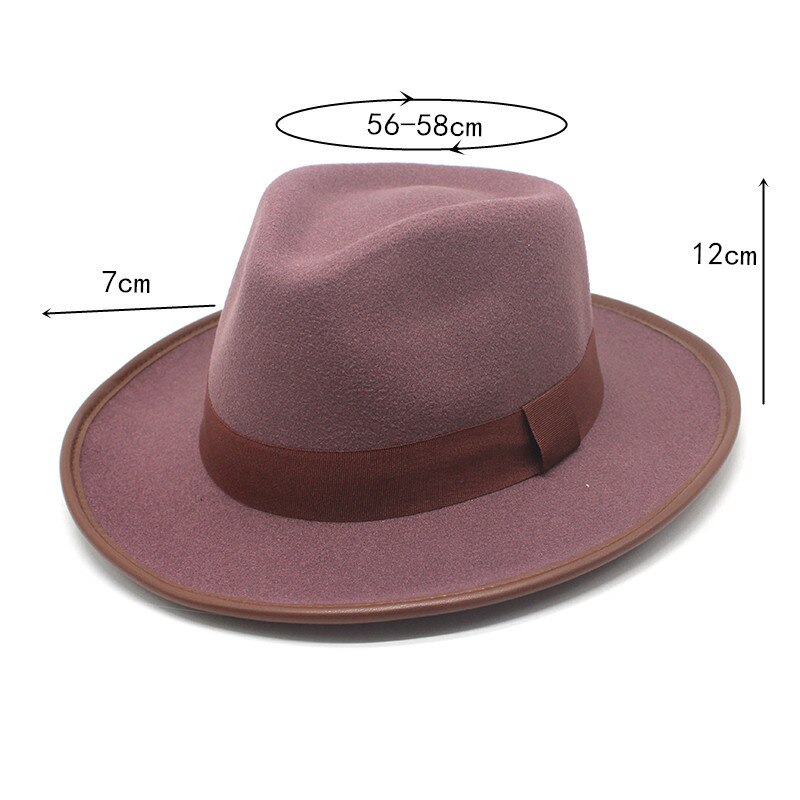 Sombreros de fieltro vintage para hombres y mujeres, sombreros elegantes de lujo con imagen de boda, Panamá, sombrero de cowboy, para primavera y otoño, novedad
