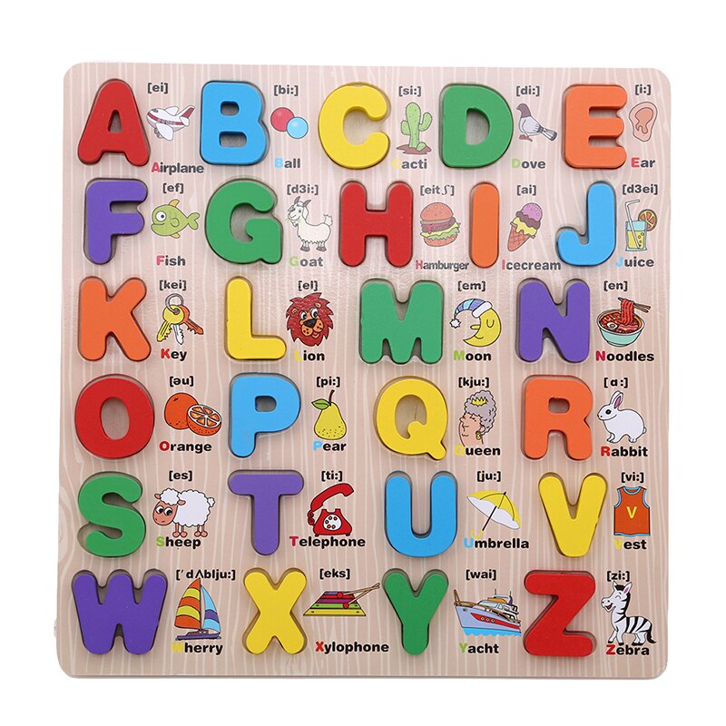 Hout Engels Letters Kinderen Kids Educatief Alfabet Cognitie Uitspraak Ban Leren Speelgoed Kinderen Puzzel Speelgoed