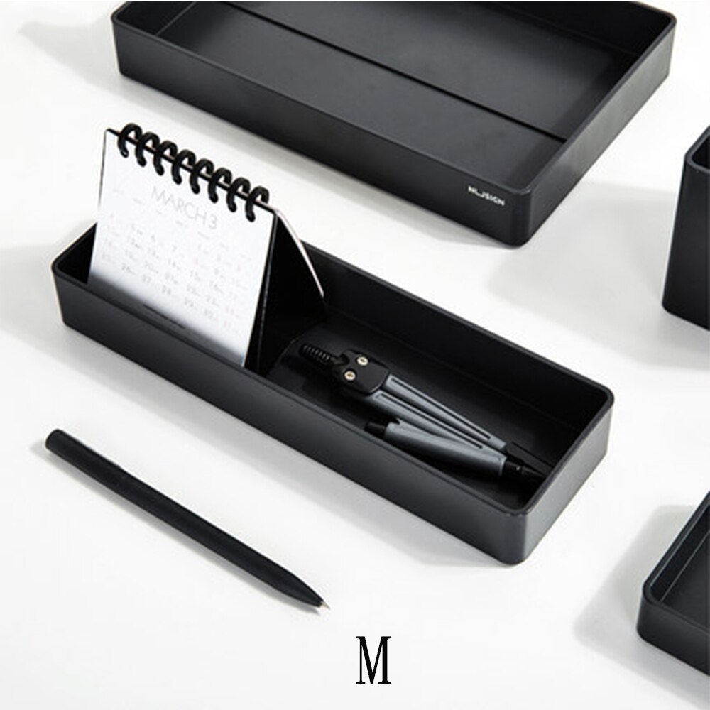 Nusign DIY Combination File Stationery Holder Files Storage Box Multi-layer Rack Information Finishing Storage Shelf For Office: Black-M