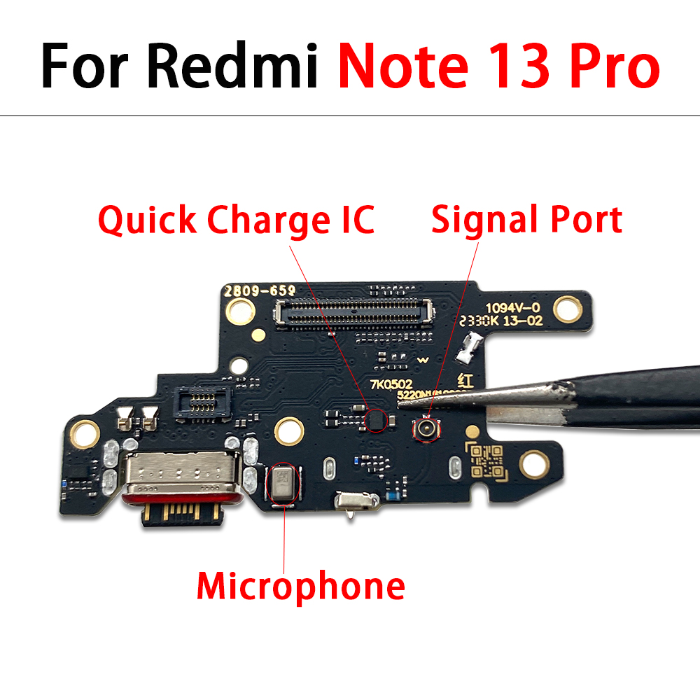 USB Charger Charging Port Dock Connector Microphone Flex Cable For Xiaomi Redmi 12C Note 12 4G 13 Pro Plus 5G 12s Fast charging