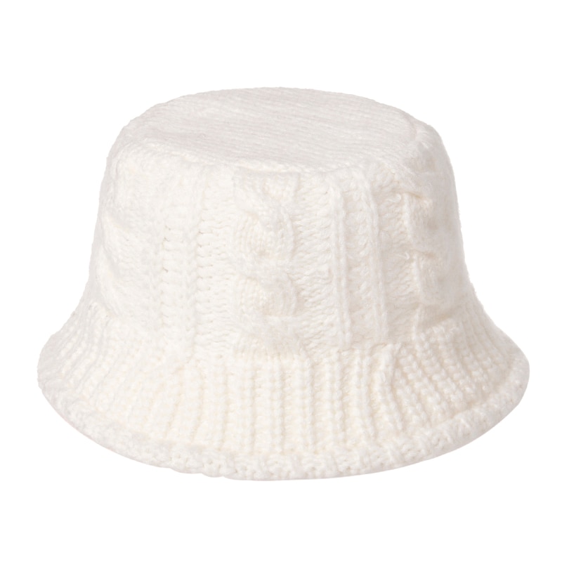 FOXMOTHER Black White Solid Winter Braid Knitted Bucket Hats Winter Warm Caps For Women Ladies gorros Fishing Caps