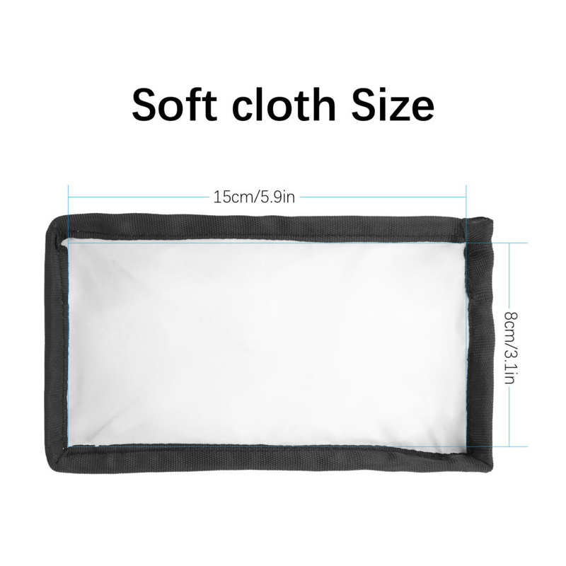Cámara superior Flash luz Softbox 8x15cm cuadrado pequeño portátil plegable accesorio negro
