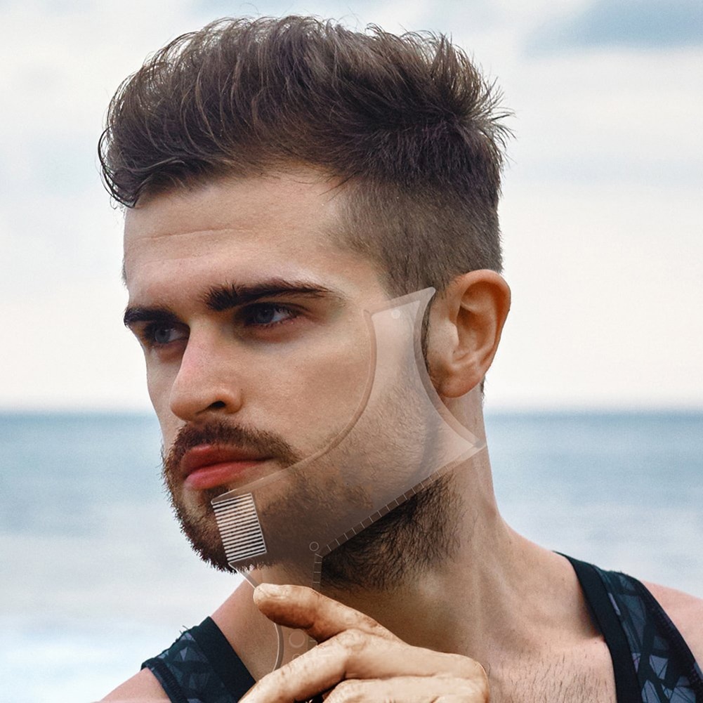 Men Beard Styling Template Comb Men's Beards Combs Transparent Trim Templates Beauty Tool Styling Accessories