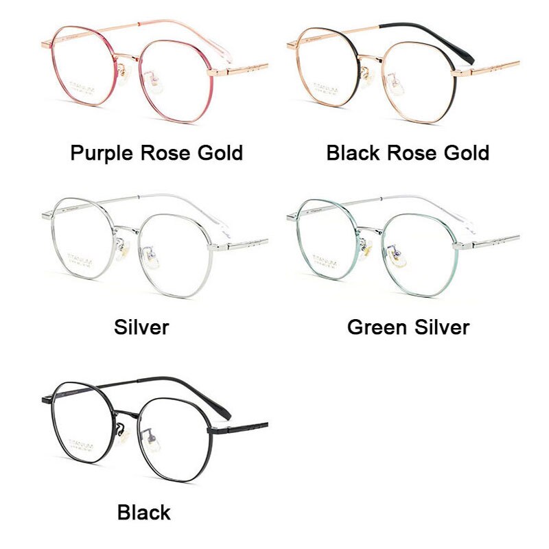 Pure Titanium Glasses Frame For Women Style with Spring Hinges Full Rim Optical Eyewear Ultralight Myopia