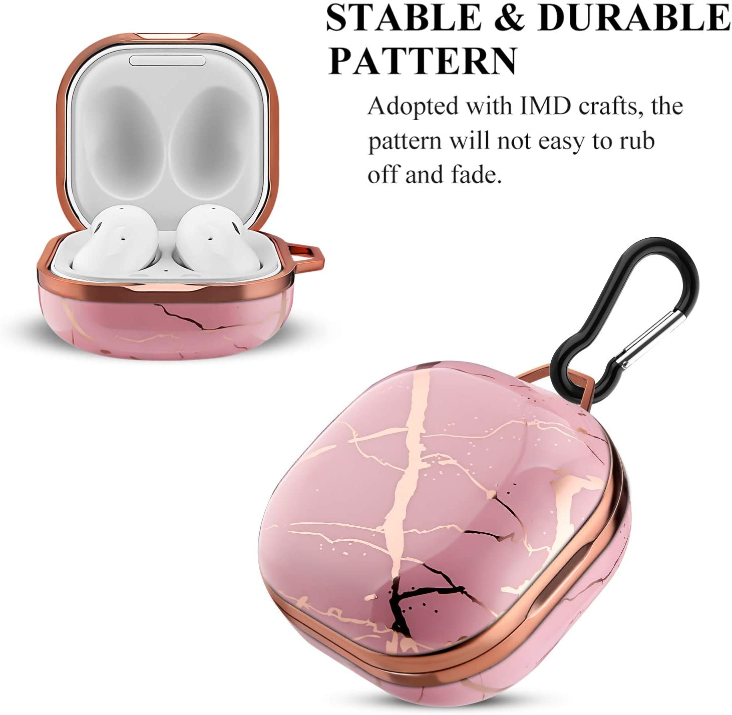 Dla Galaxy Buds 2/Live/Pro Case plastikowe marmurowe błyszczące luksusowe antypoślizgowe twarde powłoki słuchawki akcesoria do Galaxy buds live Case