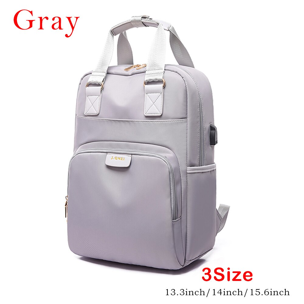 Mochila JODIMITTY impermeable para ordenador portátil, mochila de para mujer, mochila de 13-15,6 pulgadas, mochila para mujer y hombre, tela Oxford, negro y rosa: gray / 13.3 inch