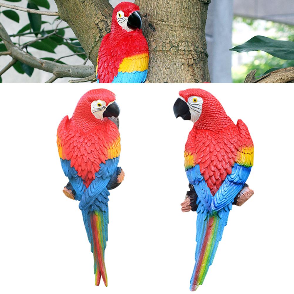 Decoración colgante de estatua de Loro colgante como un loro Real decoración de pared de césped para Patio para amantes de la naturaleza coleccionistas de aves tropicales