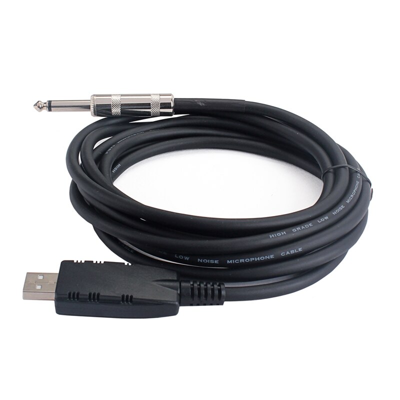 10FT USB Guitar Cable to 1/4 Inch TS Mono Jack Connector Cord,Adapter for Instruments Recording Singing