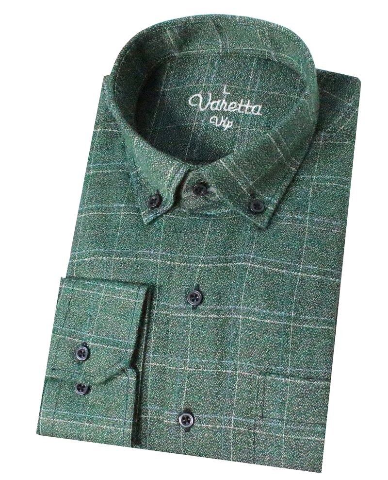 Plaid Shirt Winter Shirts Mannen Flanel Mannen Shirt Groen Shirt Casual Lange Mouwen Shirts Voor Mannen Wol Flanel Mannen shirt Varetta