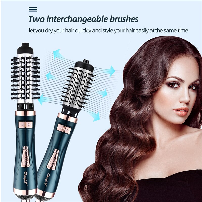 Electric Volumizer Hair Curler Air Hair Dryer Salon Straightener Rotating One Step Heat Air Comb Styling Brush