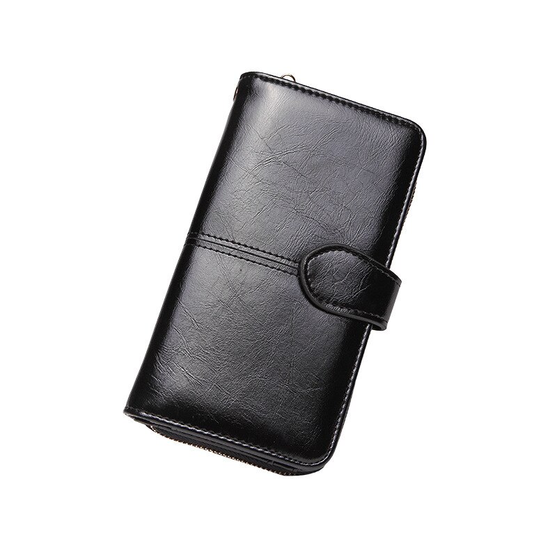 Lange portemonnee, tas voor mobiele telefoon, tas met rits, damesportemonnee, handtas: Zwart