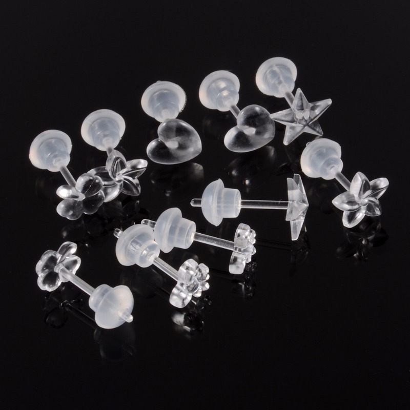 Resin Star Stud Earrings - Invisible Anti-Allergy Cute Piercing Jewelry for Women