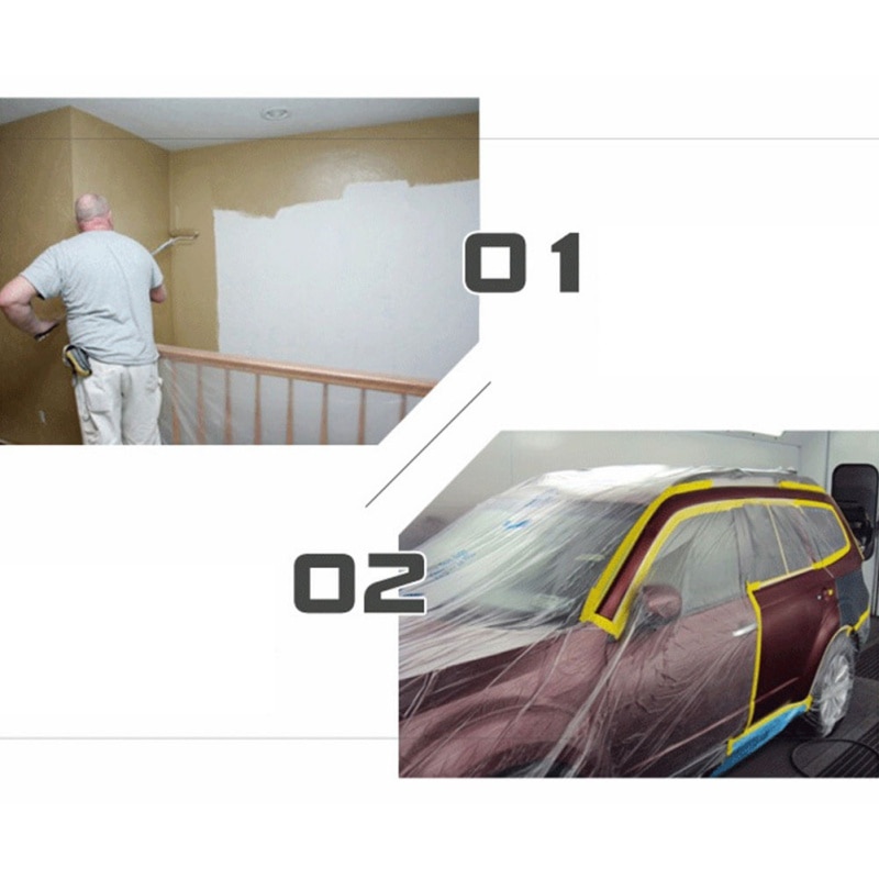 Pre-Taped Masking Film Painting Protection Covering Film Masking Tape Protective Film