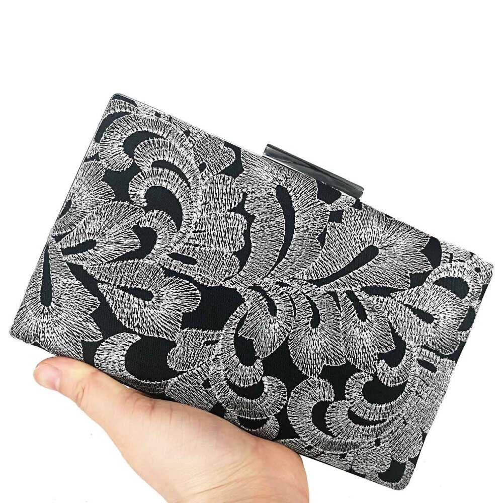 Neueste kaffee Blume Clutch Abend Tasche stickerei Partei Prom Geldbörse Mini Handtaschen Damen umhängetasche