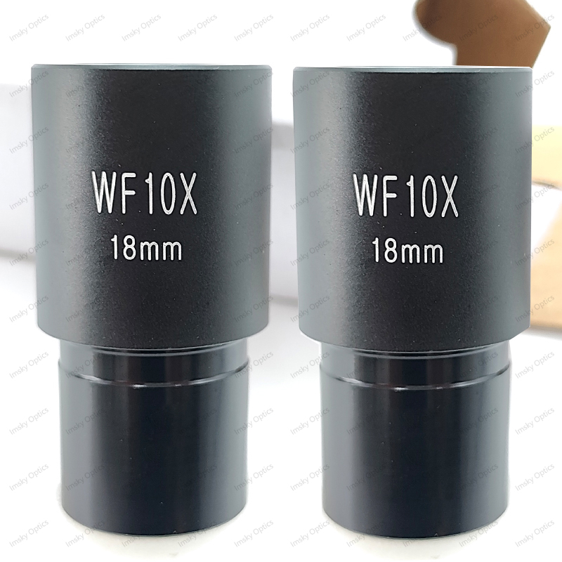 2PCS WF10X/18mm 23.2mm Microscope Eyepieces Wide Field Eyepiece Optical Lens Microscopio Ocular for Biological Microscope