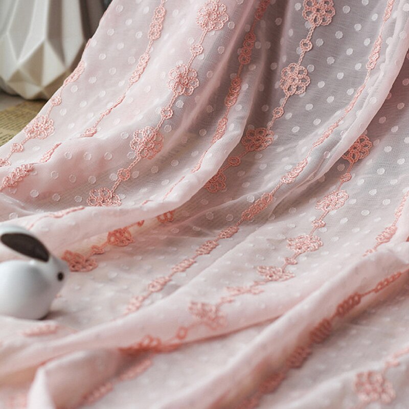 Beige, grå, lyserød blød jacquard broderet chiffon tyl stof til kjole skjorter, i meter , 150cm bred: Lyserød