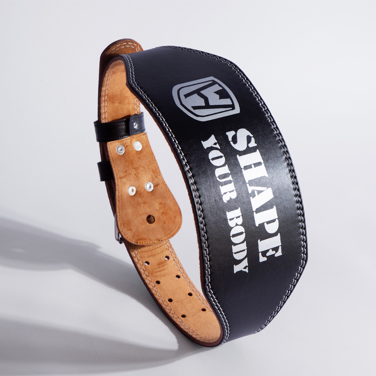 Wosweir-herr midjeskyddsbälte i pu-läder styrketränings- och träningsutrustning tyngdlyftningsutrustning: M / Vit