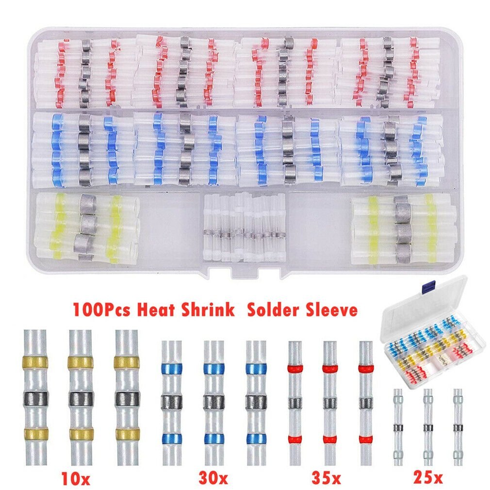 Tin Ring Crimp Terminal Connector Solder Wire Connector Sleeve Heat Shrink Butt Splice Waterproof Tin Ring Connector