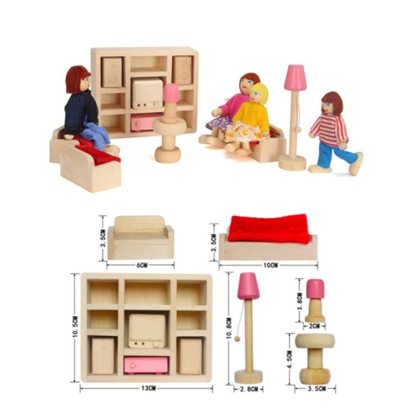 Miniature 1:12 Dollhouse Furniture for Dolls,Mini 3D Wooden Puzzle DIY Building Model Toys for Children: 777630