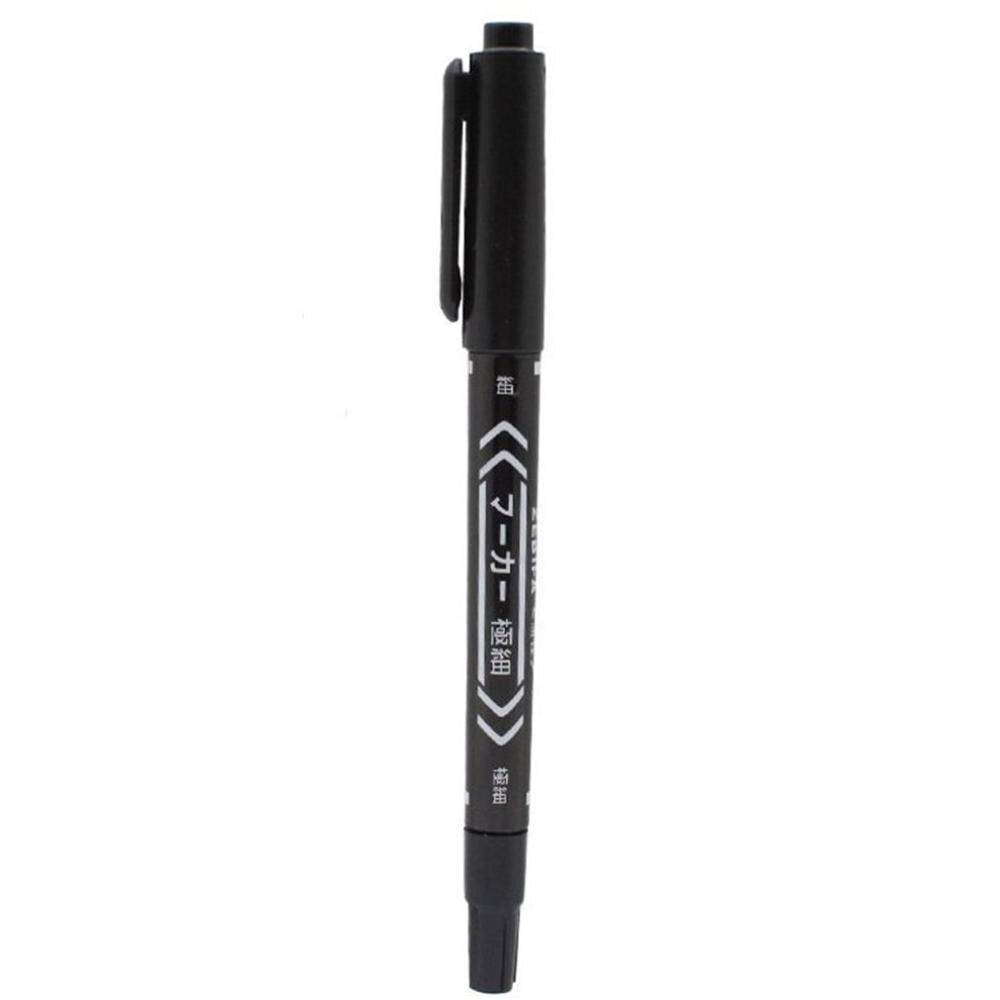 Black Ultra-fine Double-end Marker Pen Small-end Pen Water-based For Hook Line Pen Practical Stationery: Default Title