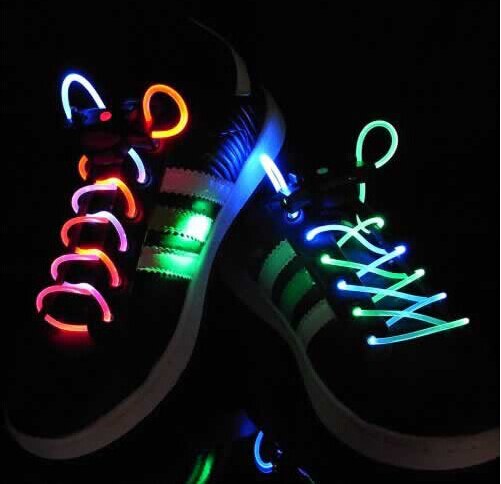 5 Set de cordones de zapatos LED de , cordones de zapatos, luz de Flash, tira de palo brillante, cordones de zapatos planos, disco para accesorios de zapatos