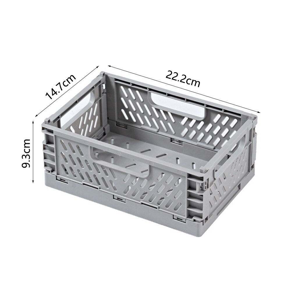 Cestas organizadoras de almacenamiento de 5 colores, estuche plegable de escritorio para estudiantes, cinta de papelería de plástico, contenedor plegable, caja de almacenamiento: Gray