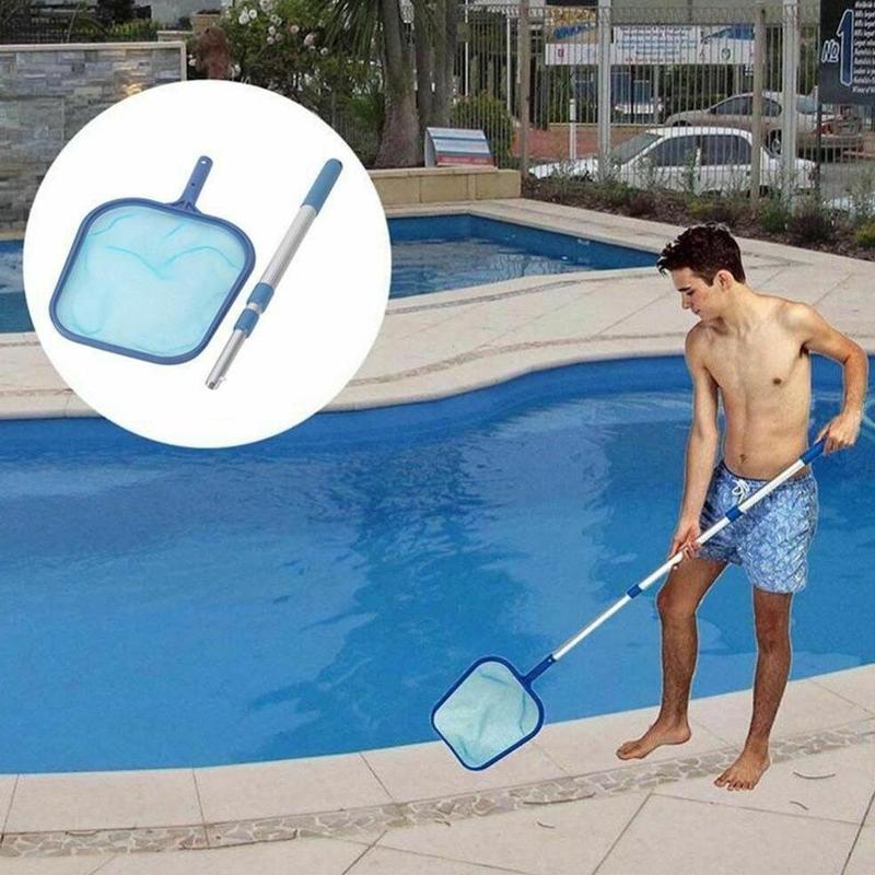 1pcs Swimming Pool Salvage Net Pool Cleaning Net Tool Pole Leaf Fish Garbage Aluminium Mesh Grade Pond Telescopic Fine Skim N2M9