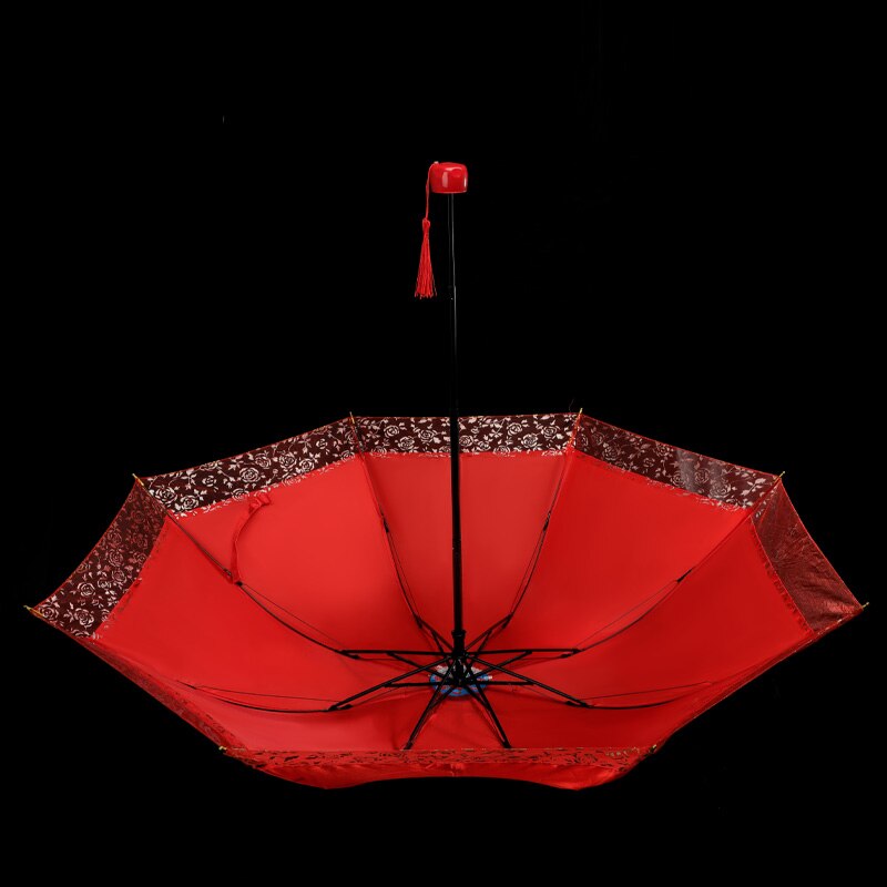 Wedding Folding Umbrella Rain Woman&#39;s Red Umbrellas Wedding Bride Romantic Folding Umbrella Bride Female Lace Paragua