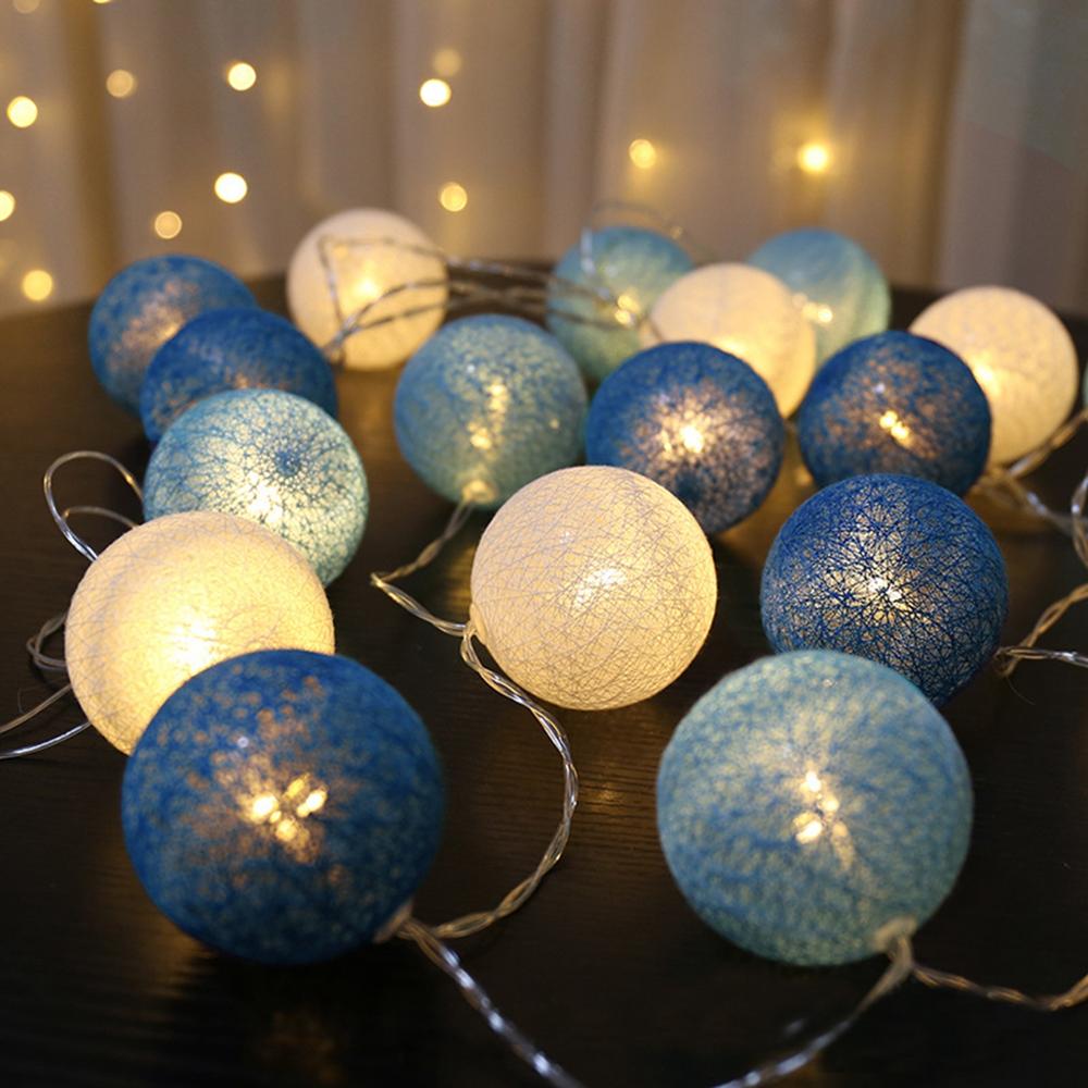 Linterna de hilo de algodón con 20 luces Led, 2M, lámpara de papel, Mini bola, decoración de , Festival, de Pascua