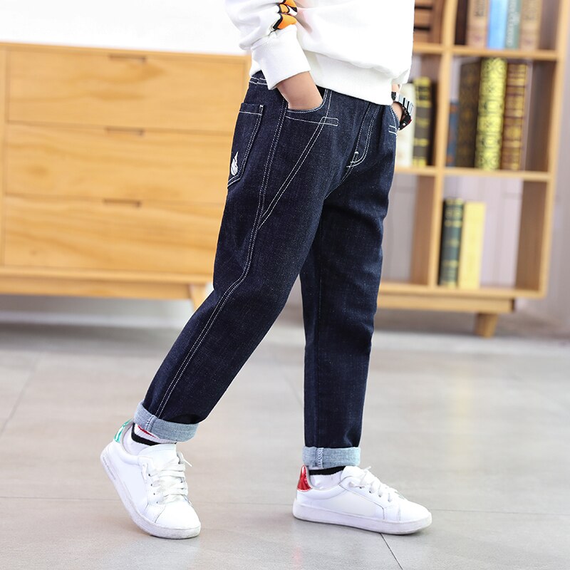 IENENS enfants jean enfant Denim vêtements pantalon vêtements Fit 4-13 ans taille élastique pantalon enfants garçon pantalon: Bleu / 10T