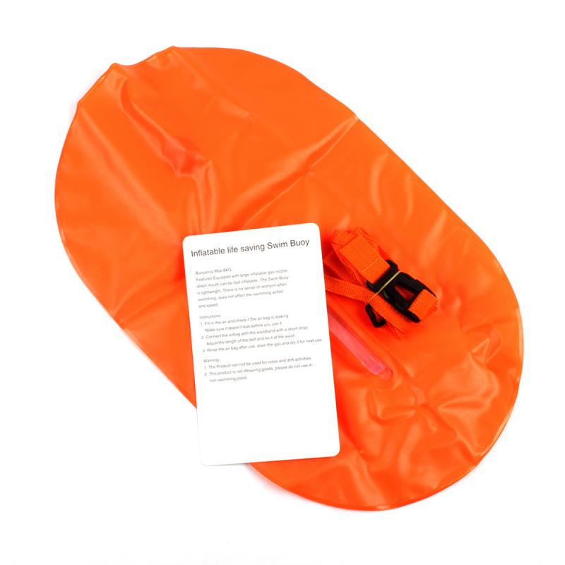 Inflatable Swim Buoy Safety Float Waterproof Air Dry Bag Open Water Swimming