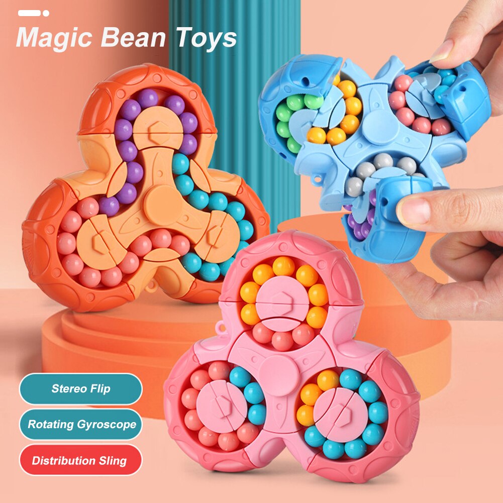 Cubo di fagioli rotante portatile giocattolo per bambini giocattoli con punta delle dita Puzzle antistress gioco educativo precoce per bambini bambini