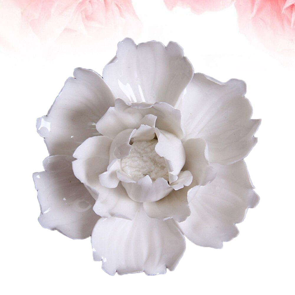 Fleur d'art en céramique murale suspendue, décor artisanal stéréoscopique artificiel pivoine de Luoyang pour salon