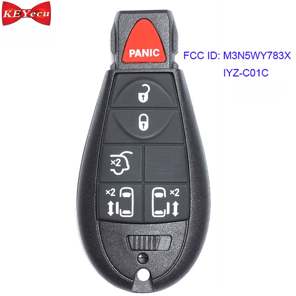 KEYECU for Chrysler Town & Country for Dodge Grand Caravan Remote Car Key Fob 433Mhz ID46 Chip FCC ID: M3N5WY783X, IYZ-C01C