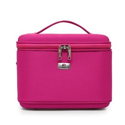 Make Up Bag Women Shoulder Cosmetic Case Female Beauty Brush Waterproof Makeup Box Toiletry Suitcases: M pink