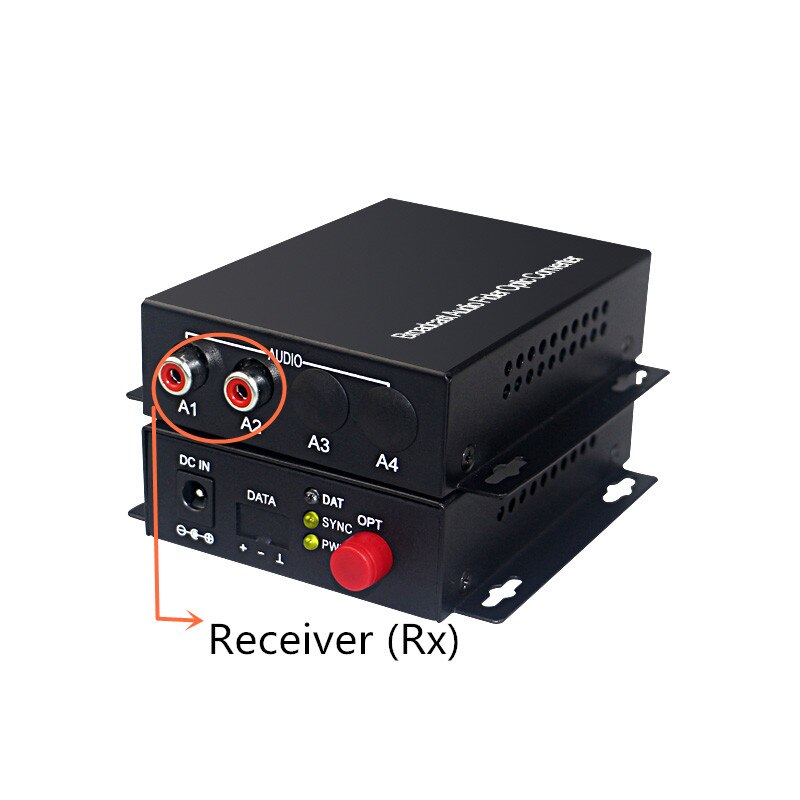 Audio Broadcast Fiber Transceiver 2 kanaals audio optische converter mode single fiber 20 KM