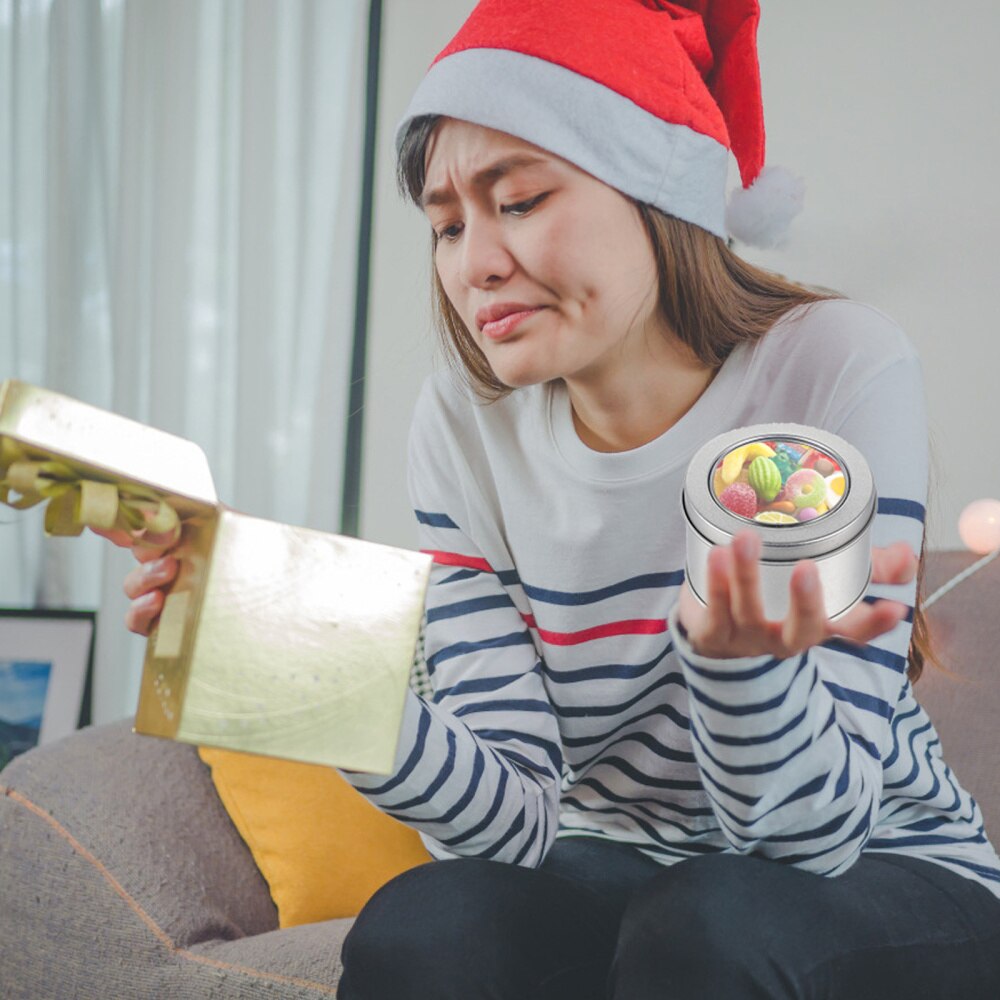 12 Pcs Tinplate Box Round Tinplate Container Tinplate Container Storage Box Candy Box for Store