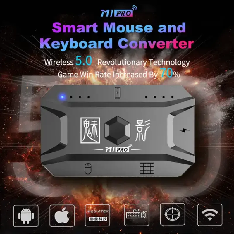 M1 Pro Mobile Game Controller 4-in-1-Maus-Tastatur-Adapter-Konverter BT V5.0 Programmierbarer Adapter, unterstützt IOS Android-System
